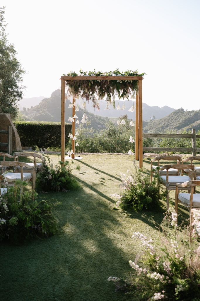 Editorial wedding ceremony at Cielo Farms in Malibu