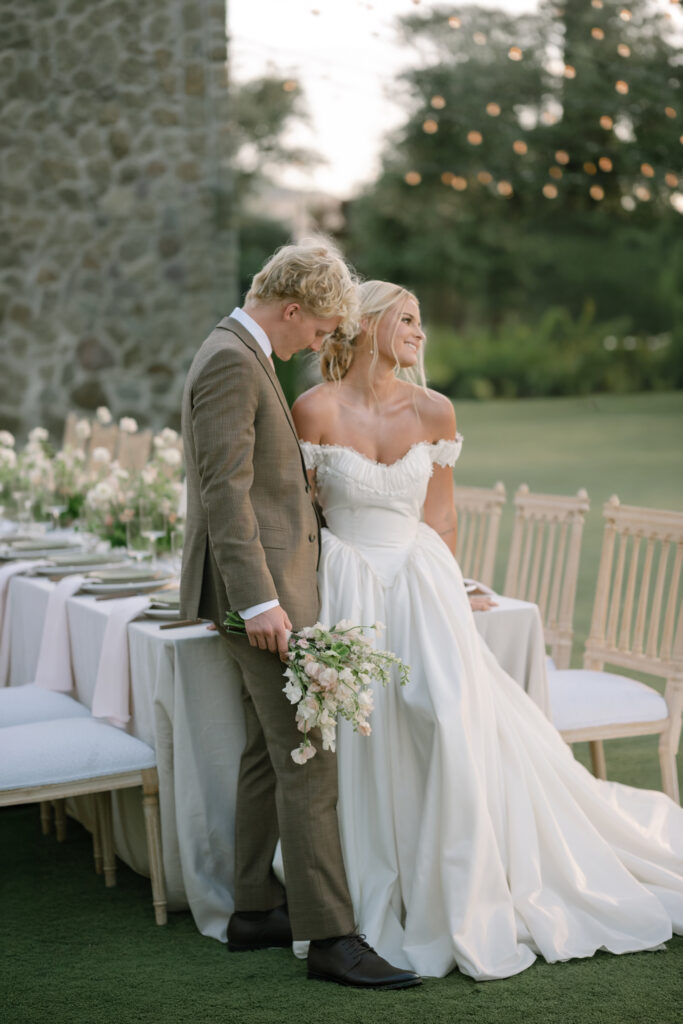 Editorial wedding couple portrait at Cielo Farms
